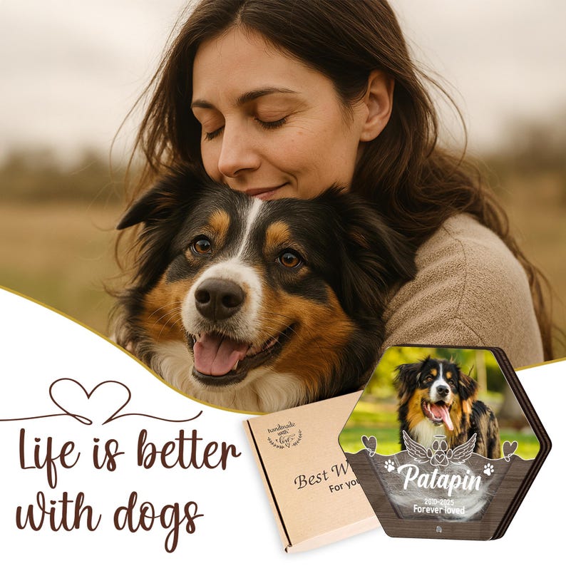 Custom Dog Hair Memorial Storage Box, Loss Of Dog Acrylic Box Pet Portrait Picture, Cat Fur Keepsake, Pet Tooth Memorial Gift, Pet Memorial