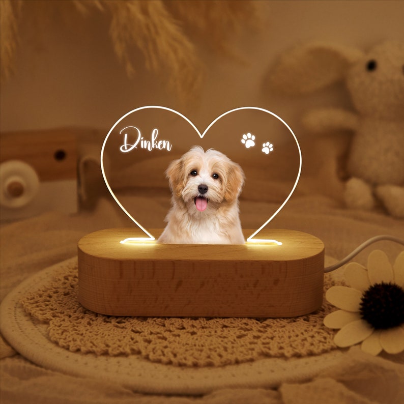 Custom Dog Photo Night Light,Pet Memorial Gift Plaque,Pet Loss Sympathy Gifts,Cat Picture Night Lamp,Pet Memorial Gifts,Gifts For Pet Lover