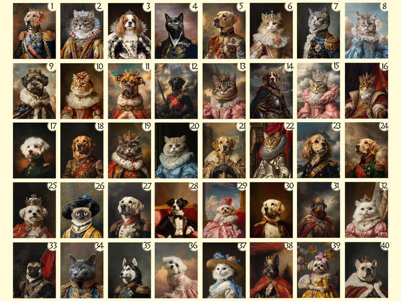 Custom Multiple Pet Portrait Personalized Thanksgiving Gift Family Dog Cat Lover Gift Canvas