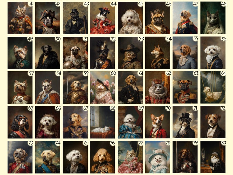 Custom Multiple Pet Portrait Personalized Thanksgiving Gift Family Dog Cat Lover Gift Canvas