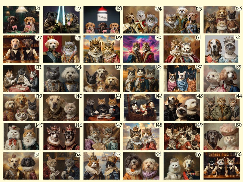 Custom Multiple Pet Portrait Personalized Thanksgiving Gift Family Dog Cat Lover Gift Canvas