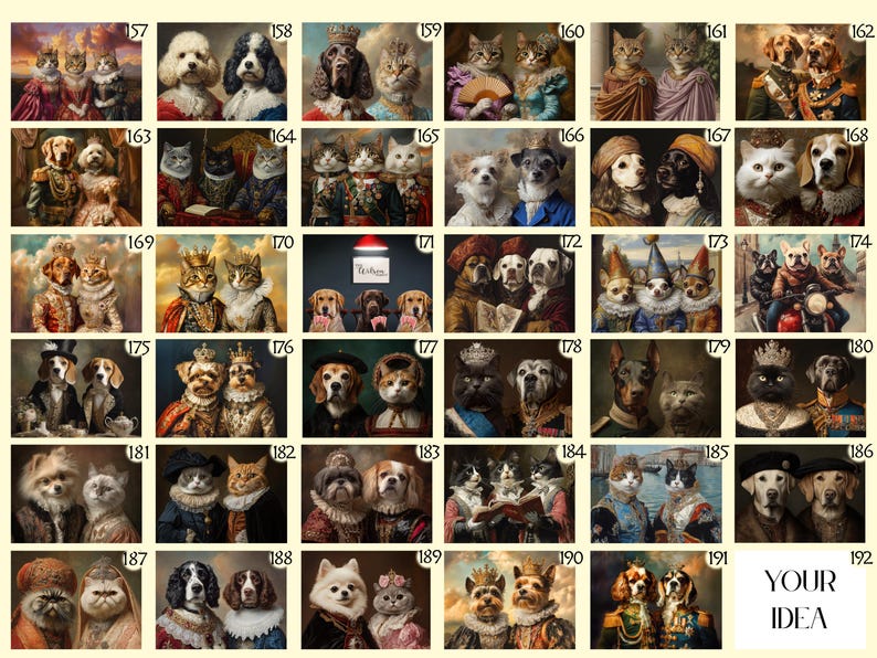 Custom Multiple Pet Portrait Personalized Thanksgiving Gift Family Dog Cat Lover Gift Canvas