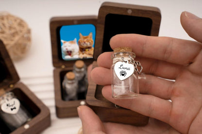 Engraved Pet Memorial Box,Custom Wooden Pet Ashes Keepsake,Personalized Cat and Dog Loss Gift,Pet Fur Keepsake,Sympathy Gift for Pet Lovers