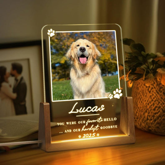 Personalized Pet Memorial LED Night Light, Custom Photo Pet Lover Night Light, Dog Keepsake Gift, Dog Memorial Gift, Custom Dog Photo Gifts