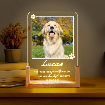 Personalized Pet Memorial LED Night Light, Custom Photo Pet Lover Night Light, Dog Keepsake Gift, Dog Memorial Gift, Custom Dog Photo Gifts