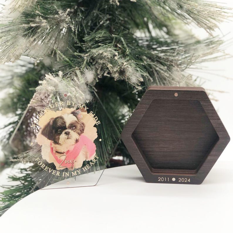 Custom Photo Wooden Hair Memorial Box Personalized Pet Fur Keepsake Dog Hair Memorial Cat Hair Keepsake Pet Hair Keepsake Box Loss Of Pet