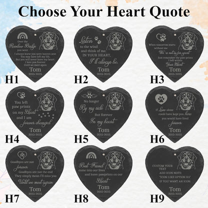 Custom Pet Memorial Wind Chime with Engraved Photo & Name – Personalized Dog or Cat Loss Gift – Heart or Round Stone Sail Keepsake