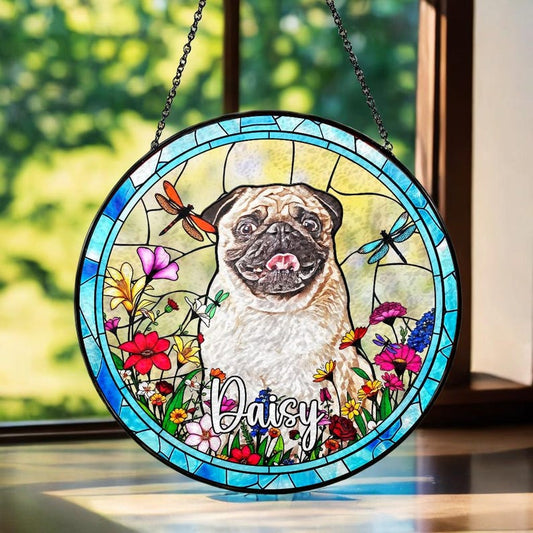 Personalized Dog Memorial Suncatcher, Dog Memorial Ornament, Custom Dog Loss Ornament,Dog Photo Suncatcher,Dog Memorial Gift keepsake CDS01