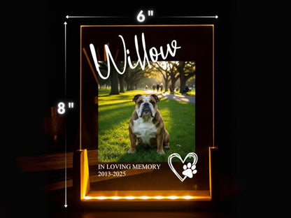 Custom Pet Memorial Night Light - Personalized Dog Cat Loss Gift - Photo Keepsake LED Light Sign - Pet Lover Sympathy Gift - Fur Baby Memory