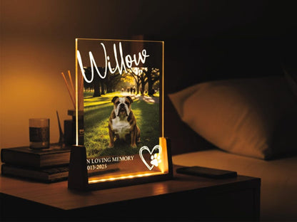Custom Pet Memorial Night Light - Personalized Dog Cat Loss Gift - Photo Keepsake LED Light Sign - Pet Lover Sympathy Gift - Fur Baby Memory