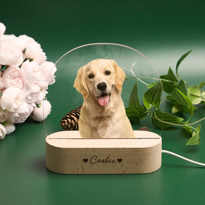 Custom Pet Photo Night Light: Personalized Dog & Cat Memorial Gift