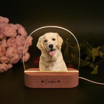 Custom Pet Photo Night Light: Personalized Dog & Cat Memorial Gift