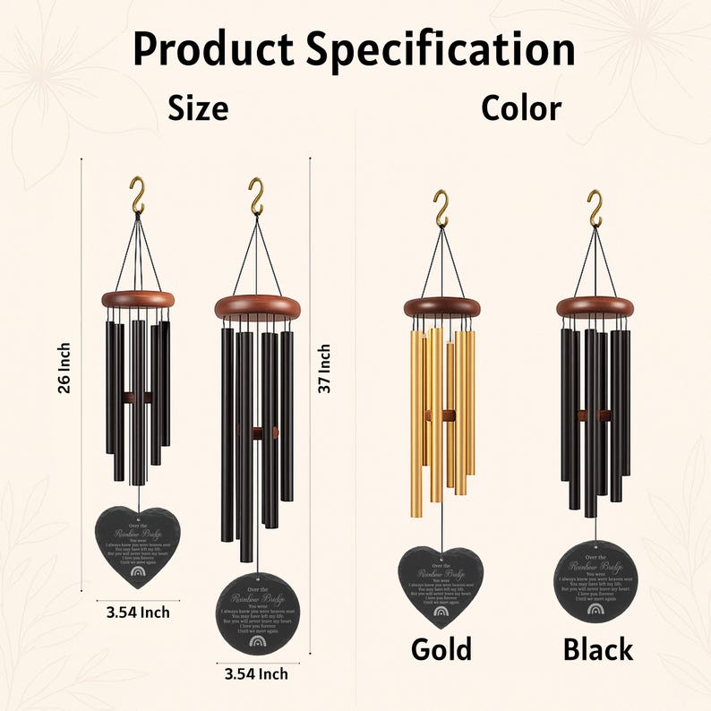 Custom Engraved Pet Memorial Wind Chime with Photo, Personalized Dog or Cat Loss Gift, Heart or Round Stone Sail Tribute Keepsake for Owners