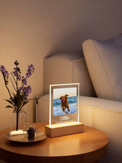 Personalized Pet Memorial LED Night Light,Light Up Pet Loss Frame,Pet Photo Light,Dog Loss Gift,Pet Memorial Gift, Dog Sympathy Gift