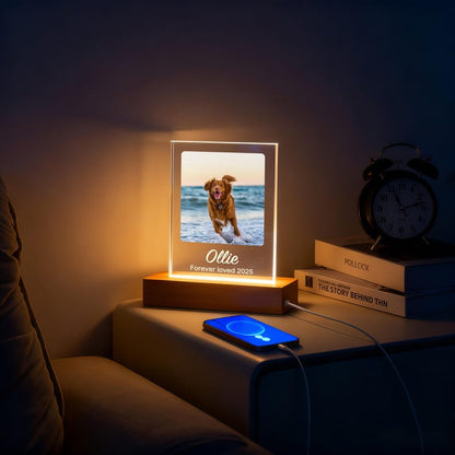 Personalized Pet Memorial LED Night Light,Light Up Pet Loss Frame,Pet Photo Light,Dog Loss Gift,Pet Memorial Gift, Dog Sympathy Gift