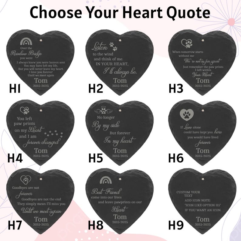 Custom Pet Memorial Stone for Dogs – Engraved Slate Grave Marker with Name, Dates, Quote & Breed Silhouette – Pet Loss Gift for Dog Owners