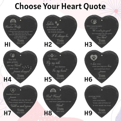 Custom Pet Memorial Stone for Dogs – Engraved Slate Grave Marker with Name, Dates, Quote & Breed Silhouette – Pet Loss Gift for Dog Owners