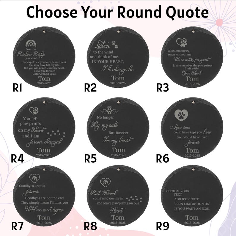 Custom Pet Memorial Stone for Dogs – Engraved Slate Grave Marker with Name, Dates, Quote & Breed Silhouette – Pet Loss Gift for Dog Owners