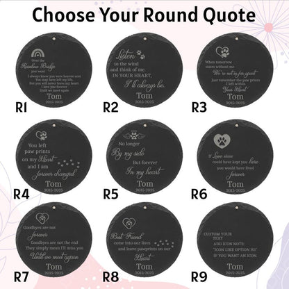 Custom Pet Memorial Stone for Dogs – Engraved Slate Grave Marker with Name, Dates, Quote & Breed Silhouette – Pet Loss Gift for Dog Owners