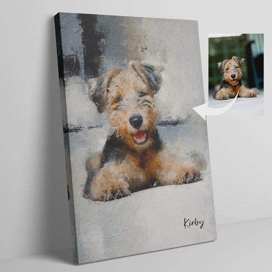 Custom Abstract Pet Portrait Canvas | Digital Personalized Dog or Cat Art | Pet Wall Decor | Unique Gift for Pet Lovers | Painted Pet Art