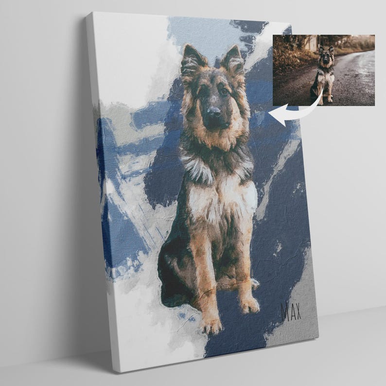 Custom Abstract Pet Portrait Canvas | Digital Personalized Dog or Cat Art | Pet Wall Decor | Unique Gift for Pet Lovers | Painted Pet Art