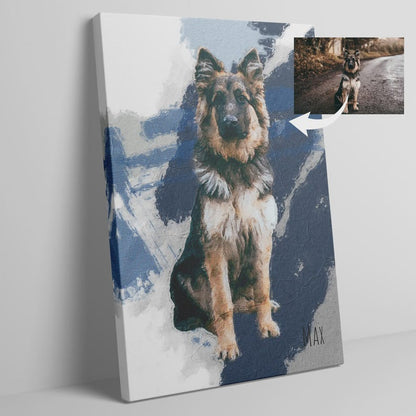 Custom Abstract Pet Portrait Canvas | Digital Personalized Dog or Cat Art | Pet Wall Decor | Unique Gift for Pet Lovers | Painted Pet Art