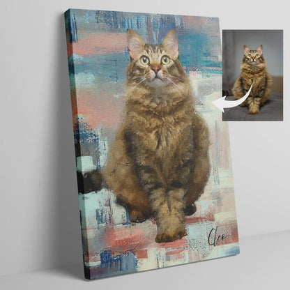 Custom Abstract Pet Portrait Canvas | Digital Personalized Dog or Cat Art | Pet Wall Decor | Unique Gift for Pet Lovers | Painted Pet Art