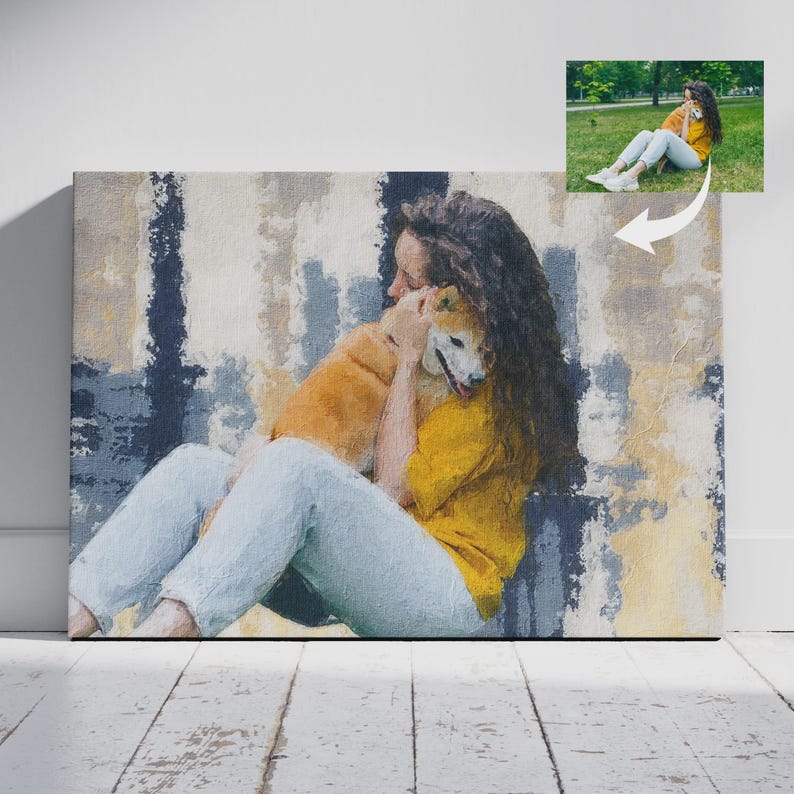 Custom Abstract Pet Portrait Canvas | Digital Personalized Dog or Cat Art | Pet Wall Decor | Unique Gift for Pet Lovers | Painted Pet Art