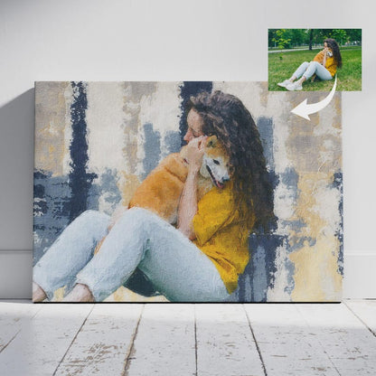 Custom Abstract Pet Portrait Canvas | Digital Personalized Dog or Cat Art | Pet Wall Decor | Unique Gift for Pet Lovers | Painted Pet Art