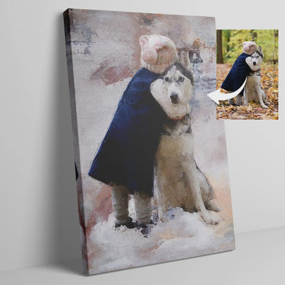 Custom Abstract Pet Portrait Canvas | Digital Personalized Dog or Cat Art | Pet Wall Decor | Unique Gift for Pet Lovers | Painted Pet Art