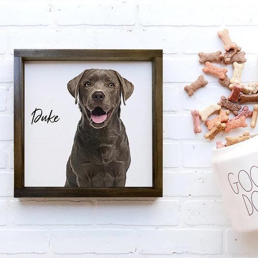 Custom Pet Photo Print Canvas — Oil Effect on Canvas, Custom Photo on Framed Canvas, Multiple Sizes & Stain Options