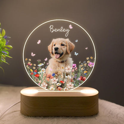 Custom Pet Portrait Night Light, Pet Memorial Gift, Dog Mom Gift, Pet Photo Lamp, Gift For Dog Lover, Dog Loss Gift, Sympathy Gift