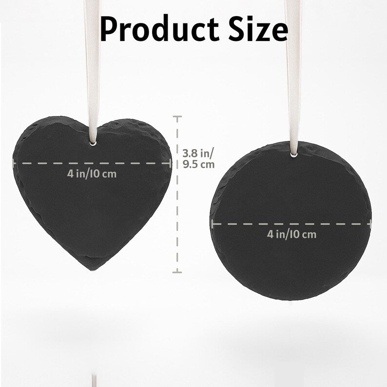 Engraved Pet Memorial Stone Photo Ornament, Personalized Dog or Cat Christmas Ornament, Custom Pet Loss Gift, Remembrance Keepsake for Tree