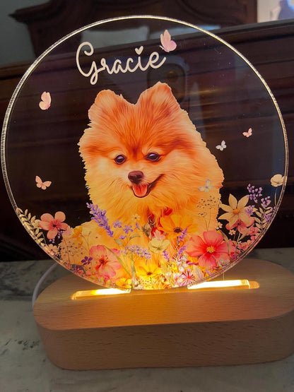 Custom Pet Portrait Night Light, Pet Memorial Gift, Dog Mom Gift, Pet Photo Lamp, Gift For Dog Lover, Dog Loss Gift, Sympathy Gift