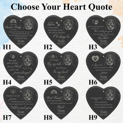 Laser Engraved Pet Memorial Stone – Custom Garden Hanging Plaque with Stake, Personalized Outdoor Dog or Cat Loss Gift, Pet Tribute Keepsake