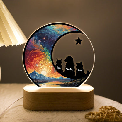 Personalized Dog Remembrance Gift Night Light, Custom Loss of Dog Sympathy Plaque, Pet Memorial LED Lamp Gift, Cat Dog Lovers Pet Ornament