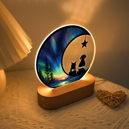 Personalized Dog Remembrance Gift Night Light, Custom Loss of Dog Sympathy Plaque, Pet Memorial LED Lamp Gift, Cat Dog Lovers Pet Ornament