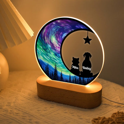 Personalized Dog Remembrance Gift Night Light, Custom Loss of Dog Sympathy Plaque, Pet Memorial LED Lamp Gift, Cat Dog Lovers Pet Ornament
