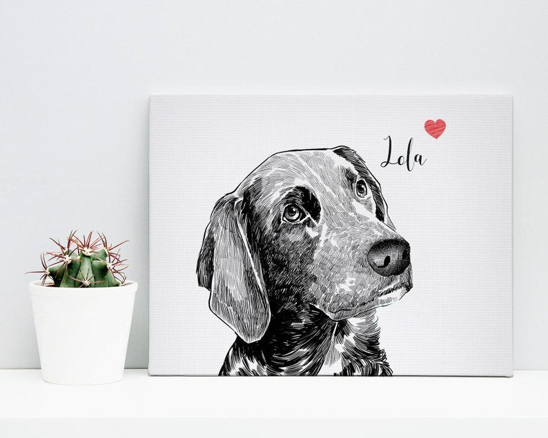 Custom pet canvas, pet portrait canvas, cat canvas, pet painting canvas, dog portrait canvas, dog painting, dog memorial, pet memorial gift