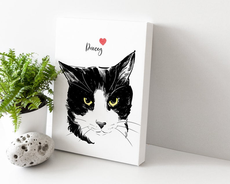 Custom pet canvas, pet portrait canvas, cat canvas, pet painting canvas, dog portrait canvas, dog painting, dog memorial, pet memorial gift