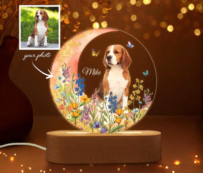 Custom Dog Photo Night Light, Custom Pet Portrait Night Light, Custom Dog Photo Gift, Dog Memorial Gift, Dog Lover Gift, Gift For Dog Mom