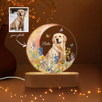 Custom Dog Photo Night Light, Custom Pet Portrait Night Light, Custom Dog Photo Gift, Dog Memorial Gift, Dog Lover Gift, Gift For Dog Mom