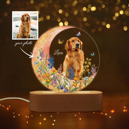 Custom Dog Photo Night Light, Custom Pet Portrait Night Light, Custom Dog Photo Gift, Dog Memorial Gift, Dog Lover Gift, Gift For Dog Mom