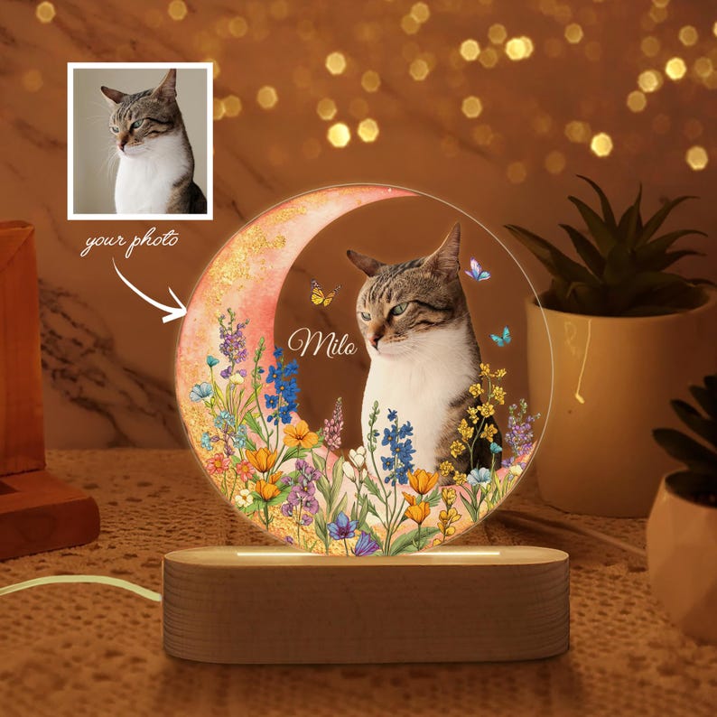 Custom Dog Photo Night Light, Custom Pet Portrait Night Light, Custom Dog Photo Gift, Dog Memorial Gift, Dog Lover Gift, Gift For Dog Mom