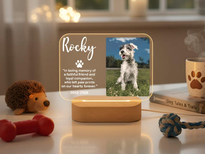 Personalized Pet Memorial Night Light - Custom LED Lamp for Pet Lovers, Perfect Remembrance Gift, Unique Memorial Decor Heartfelt Nightlight