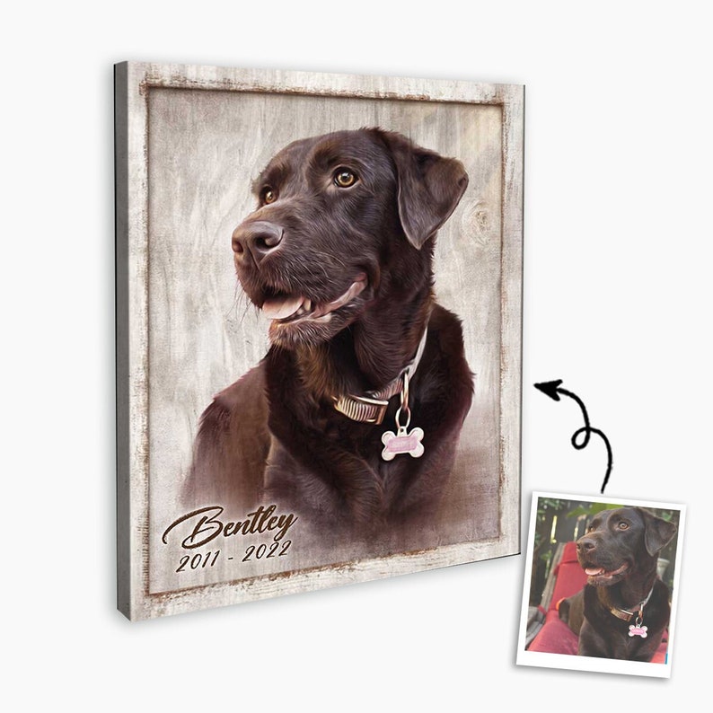 Personalized Pet Portrait Canvas: Custom Dog & Cat Memorial Art
