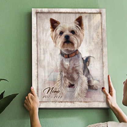 Personalized Pet Portrait Canvas: Custom Dog & Cat Memorial Art