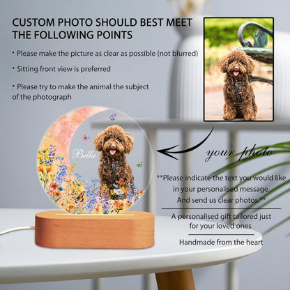 Custom Dog Photo Night Light,Custom Pet Portrait Night Light,Pet Photo Lamp,Gift For Dog Lover,Dog Memorial Gift,Dog Mom Gift,Dog Loss Gift