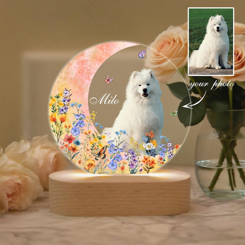 Custom Dog Photo Night Light,Custom Pet Portrait Night Light,Pet Photo Lamp,Gift For Dog Lover,Dog Memorial Gift,Dog Mom Gift,Dog Loss Gift