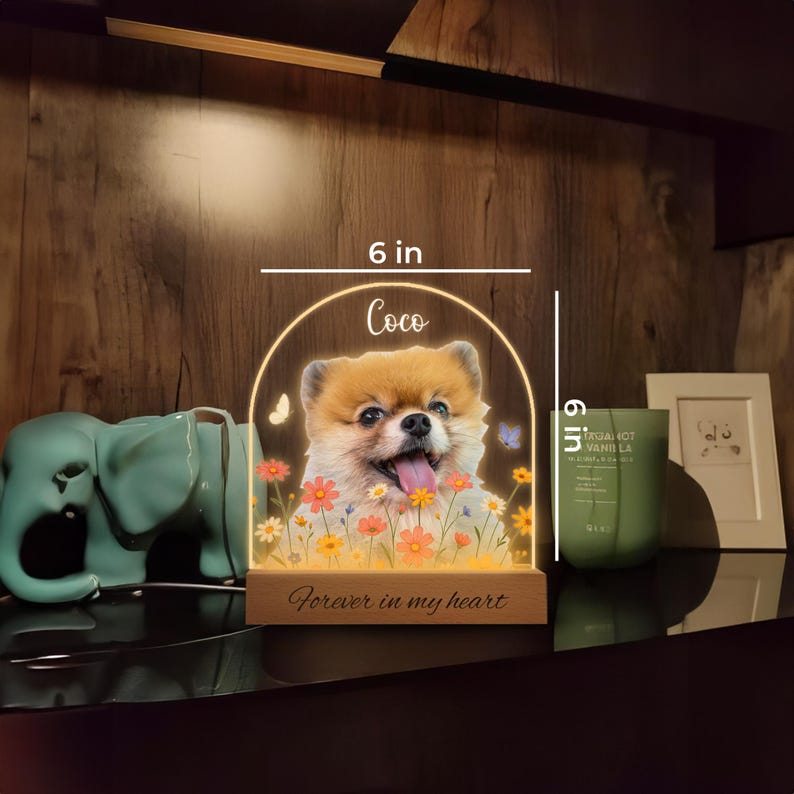Personalized Pet Memorial Night Light: Custom Photo Lamp